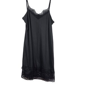 UPCYCLED New Lace Trim Full /Extender Slip Women Black Adjustable Straps Chemise